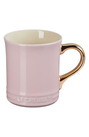 LE CREUSET Vancouver 14-Ounce Gold Handle Mug in Chiffon Pink at Nordstrom