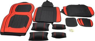 OEM Funda Para Asiento De Coche, Transpirable Y C&oacute;moda, Totalmente Revestida De Cuero, Para La Mayor&iacute;a De Veh&iacute;culos, Estilo Rojo De Lujo