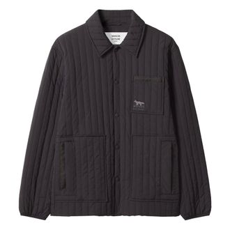 Maison Kitsun&eacute; Jassen, Heren, Zwart, S, Nylon, Gewatteerd Jack