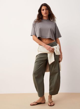 Kuwalla Womens Lightweight twill barrel-leg pant