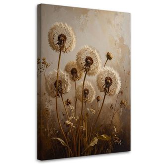Feeby Cuadro En Lienzo, Flores De Diente De Le&oacute;n Beige, 80x120