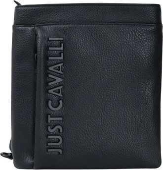 Just Cavalli Compacte moderne zwarte schoudertas - Heren - Schoudertassen - Zwart - ONE Size - Leer - Tassen