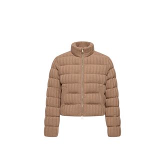 Moncler Moncler Wool & Cashmere Blend Padded Cardigan, Women, Beige, Size: Xs