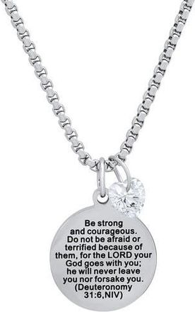HMY Jewelry Swarovski Crystal Charm & Stamped Pendant Neckalce in Metallic at Nordstrom Rack
