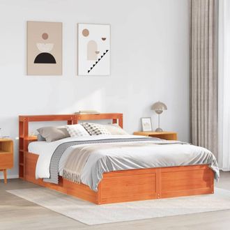 Berkfield Home Sleek Bed Frame with Headboard Wax Brown 150x200 cm King Size Sol