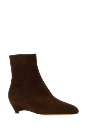 Jil Sander Womens Brown Suede Ankle Boots 601 Stivali