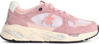 Premiata Mased 8220 roze mesh en su&egrave;de sneakers