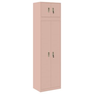 vidaXL Armario De Almacenamiento 2 Uds. Rosa 60 X 40 X 220 Cm Acero Vidaxl