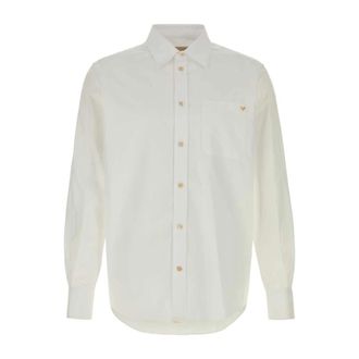 Valentino Garavani Casual Shirts, male, White, Size: XL Oxford Cotton Shirt with VGold