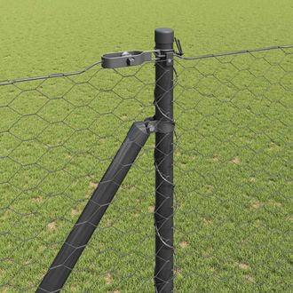 Berkfield Home Hexagon Fence Grey 1.6x50 m Steel