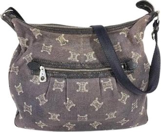 Celine Pre-owned Cross Body Bags, female, Gray, Size: ONE SIZE Pre-owned Denim Cross Body Bag