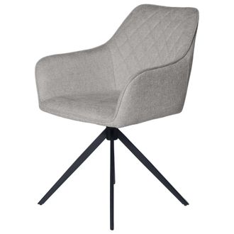 Koketto Home Silla de comedor tapizada gris claro giratoria a 180&ordm;