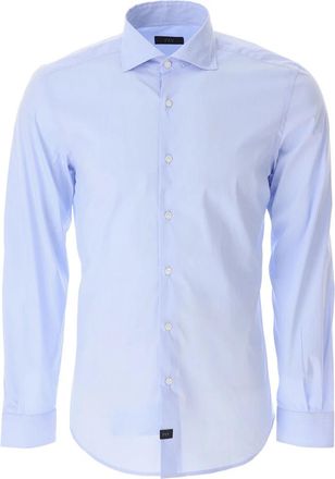 Fay Lichtblauw Formeel Overhemd - Heren - Zakelijke Overhemden - Blauw - 4XL - Overhemden