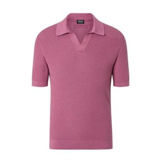 Ermenegildo Zegna Short Sleeve Polo - male - Zegna - Polo Shirts - Pink - 2XL - Tops