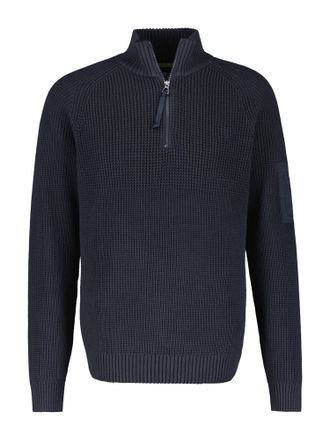 Lerros Troyer LERROS Herren Stricktroyer, grob gerippt, Herren, Gr. XL, classic navy, 100% Baumwolle, ohne Ausschnitt, Pullover Troyer