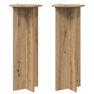 vidaXL Soporte De Plantas 2 Pcs Roble Artesanal &Oslash;40 X 100 Cm Vidaxl