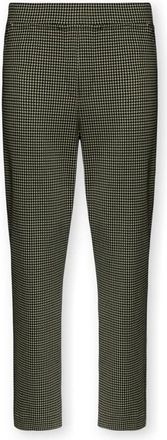 Elena Miro Gecropte slim jacquard broek - Dames - Vrijetijds broeken - Zwart - 3XL - Leer - Broeken