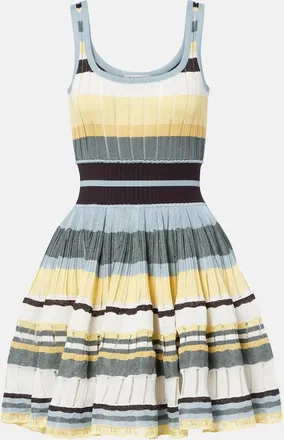 Alaia Ala&iuml;a Knitted striped minidress