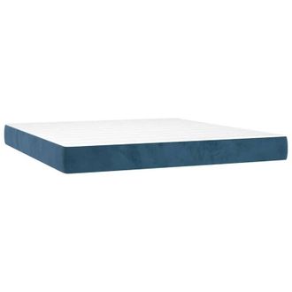 vidaXL Materasso a Molle Blu Scuro 160x220x20 cm in Velluto vidaXL