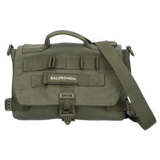 Balenciaga Khaki Nylon Messenger Bag Shoulder Bag (Pre-Owned)