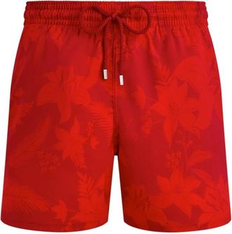 Vilebrequin Korte Flower Power Stretch Zwemshorts voor Heren - Heren - Strandmode - Rood - S - Badmode
