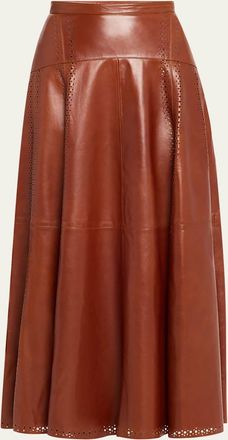 Ulla Johnson Aninda Leather Midi Skirt