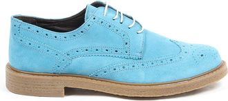 19V69 V Mens Brogue Oxford Shoe - Blue Leather - Size UK 9