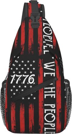 Generic America 1776 American Flag We The People Shoulder Bag Trendy Cross Body Bag Anti Theft Backpack For Casual Women Shopping