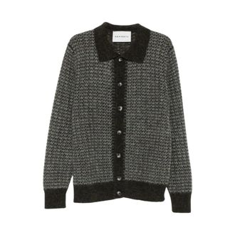 Amaranto Cardigan con Bottoni in Maglia dImpatto - - Knitwear - Uomo - Marrone - M