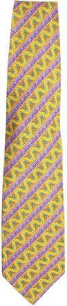 Versace Zijden stropdas met patroon - Geel