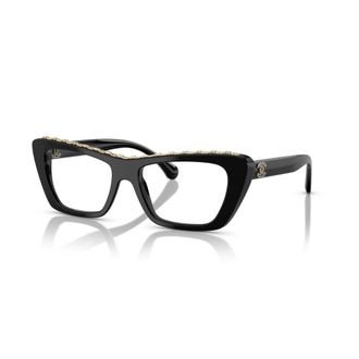 Chanel Glasses, female, Black, Size: 52 MM Butterfly Optical Frame