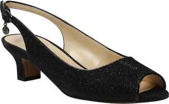 J. Rene&eacute; Jenvey Slingback Sandal in Black Fabric at Nordstrom, Size 10.5