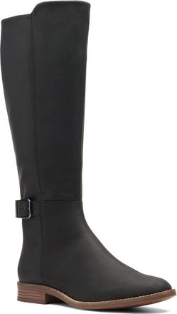 Clarks Womens Camzin Branch Fashion Boot, Black Leather, 4.5 UK