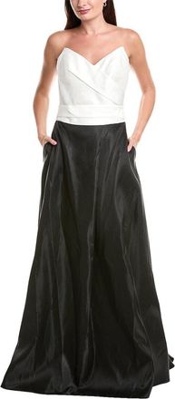 Rene Ruiz Strapless Colorblocked Mikado Gown