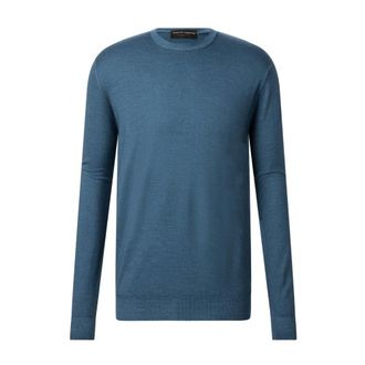 FILIPPO DE LAURENTIIS Round-neck Knitwear, male, Blue, Size: 2XL Round-neck Knitwear