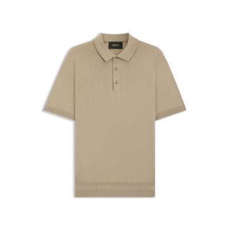 BOSS Knit polo shirt in silk and cotton