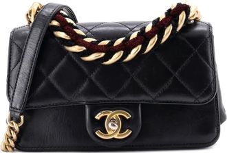 Chanel Paris-Cosmopolite Straight Lined Flap Bag Quilted Aged Calfskin Mini shoulder bag - Nero