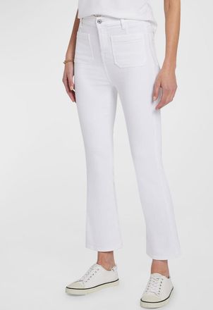 7 For All Mankind High-Rise Slim Kick-Flare Jeans with Patch Pockets