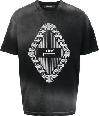 A-Cold-Wall* Gradient logo-print T-shirt - men - Cotton - S - Black