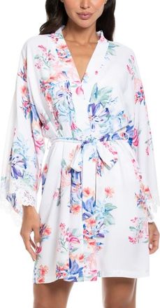 In Bloom by Jonquil Carter Lace Trim Satin Wrap in Ivory at Nordstrom, Size X-Large