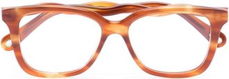 Chlo&eacute; wavy arms rectangle-frame glasses - women - Acetate/Acrylic - 52 - Orange