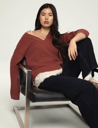 Lucky Brand Womens Cloud Soft V Neck Sweater