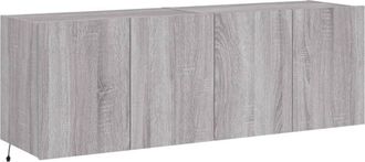 vidaXL Muebles TV de pared con luces LED 2 uds gris Sonoma 60x35x41 cm vidaXL