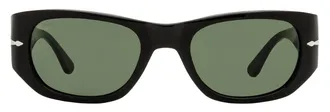 Persol PO3307S Rounded Rectangle Sunglasses - Black