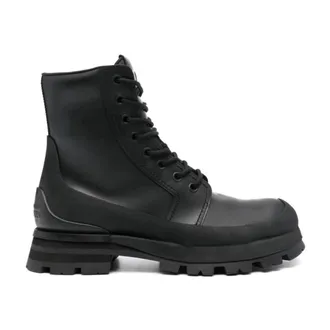 Alexander McQueen Alexander McQueen, Lace-up Boots, male, Black, Size: 10 US Wander Lace-Up Boots