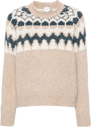 Eleventy Volcano Neck Truien - Dames - Ronde hals truien - Beige - M - Wol - Truien & Vesten