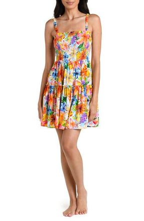 La Blanca Flora de Fruta Cover-Up Minidress in Blue/Green Multi at Nordstrom, Size X-Small