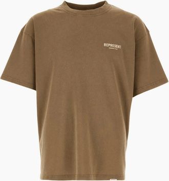 Represent Mens Owners Club Oversized Almond Brown T-Shirt - Size: 34