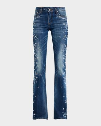 Co&ucirc;t de la Libert&eacute; Britney Mosaic-Embellished Flare Jeans