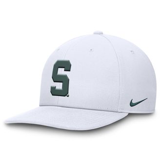 Nike Michigan State Spartans Primetime Pro Nike Mens Dri-FIT College Adjustable Hat in White | NC1210AMST-N7L